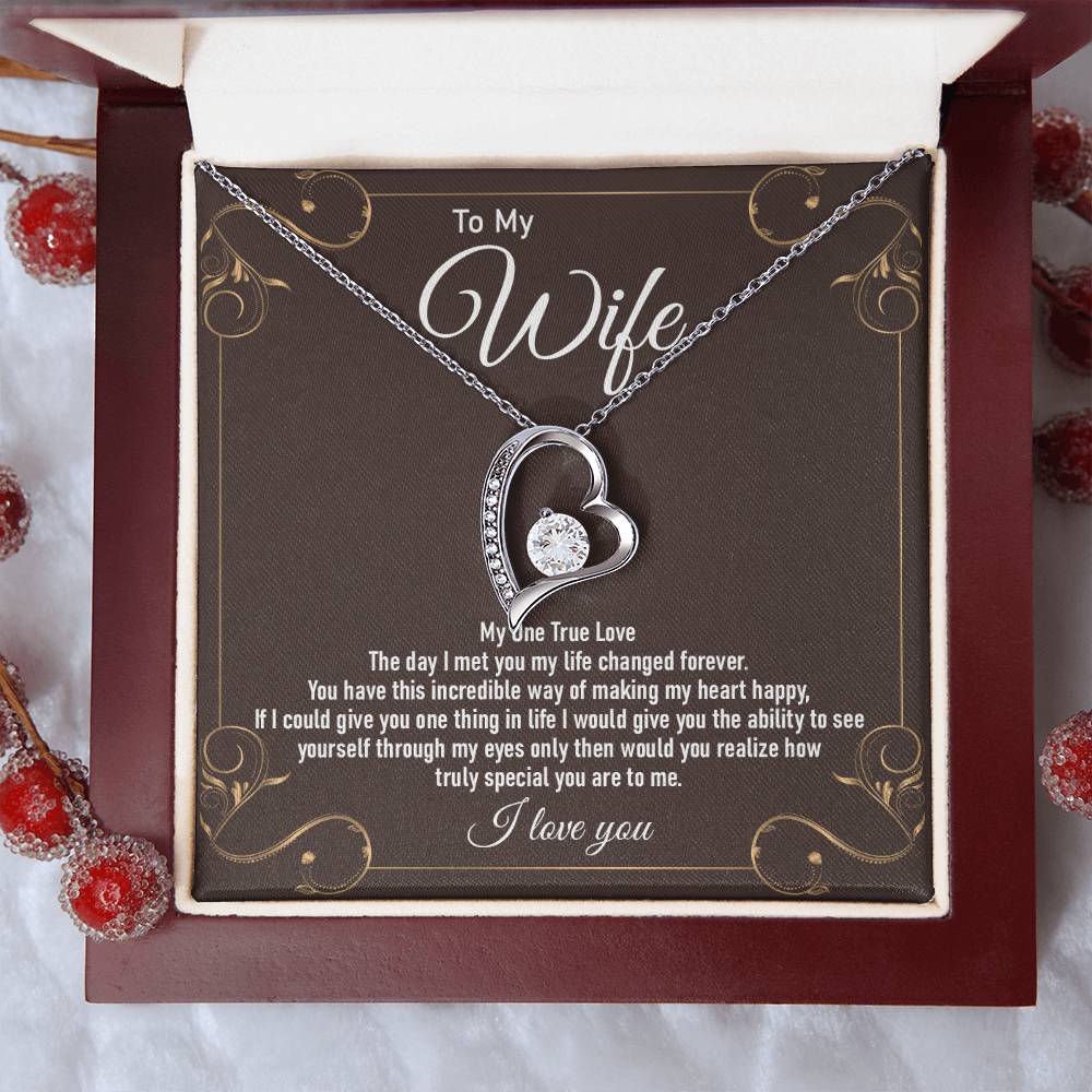 To My Wife My One True Love Forever Love Necklace