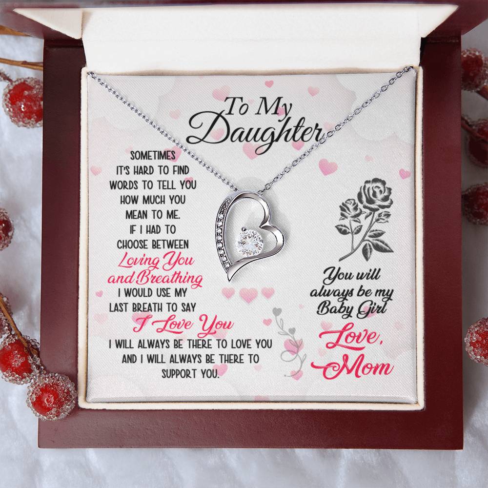 To My Daughter Forever Love Mother's Day Necklace Gift Set Daughter Gift From Mom Anniversary Lovingly Mom Birthday Gift Daughter Forever Love Necklace