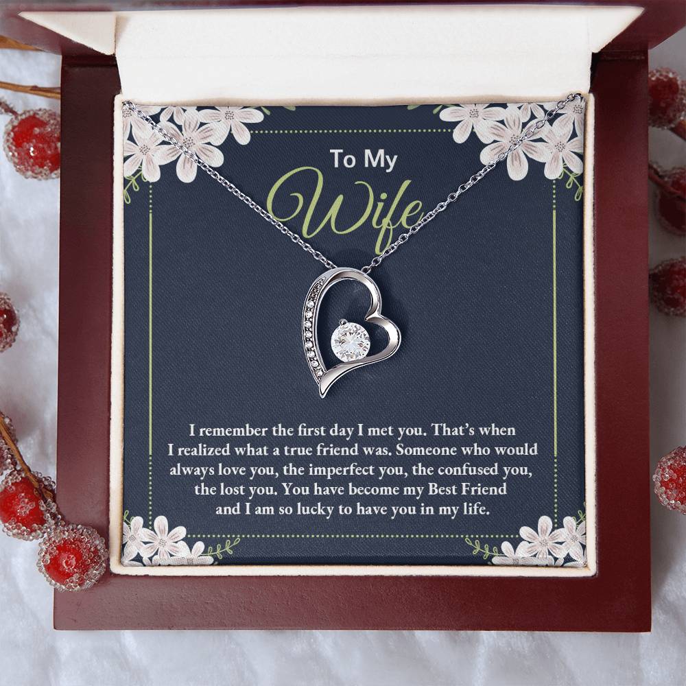 To My Wife - I Am So Lucky To Have You In My Life - Forever Love Necklace Forever Love Necklace