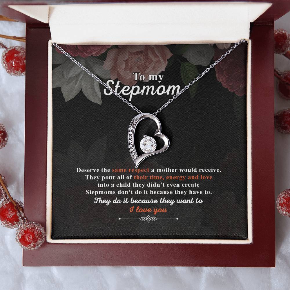 Step Mother's Gift I Love You Forever Love Necklace