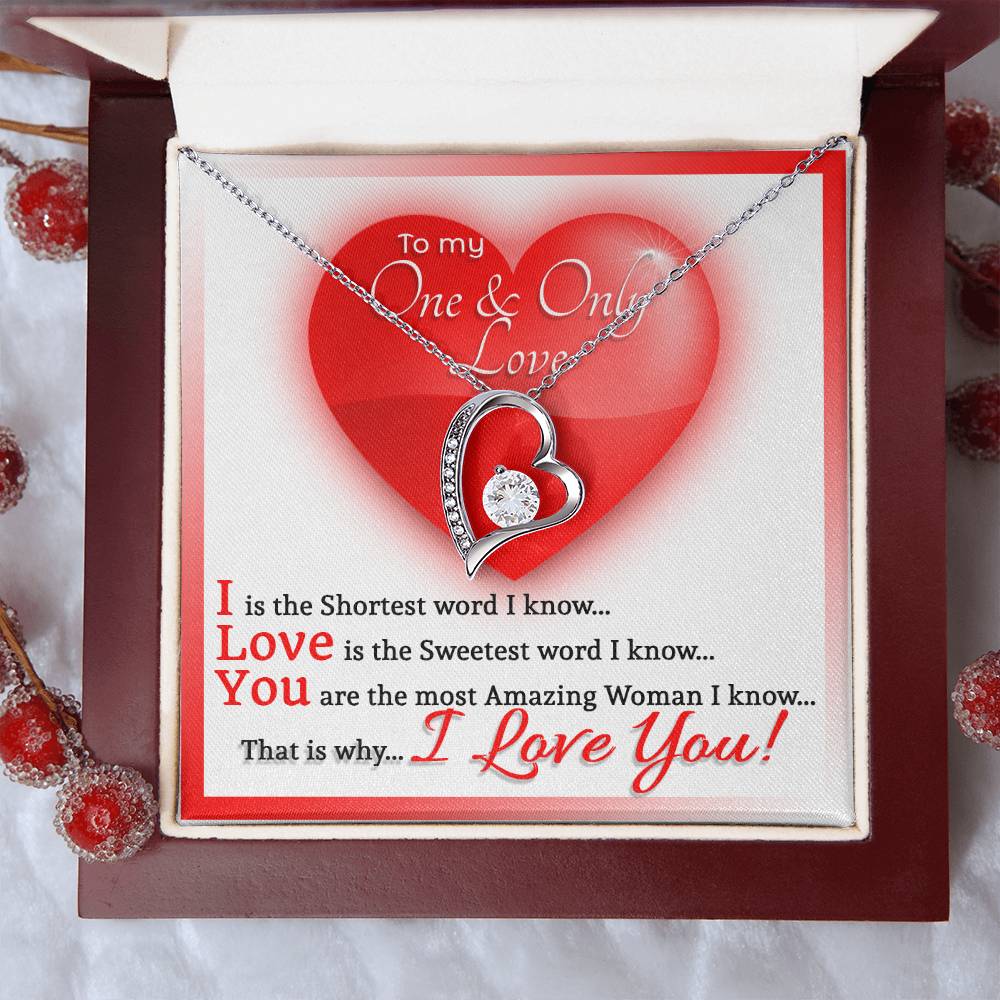 To My One And Only Love Heart Necklace Forever Love Necklace