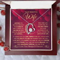 To My Beautiful Wife Necklace From Husband - Forever Love Red V.2 Forever Love Necklace