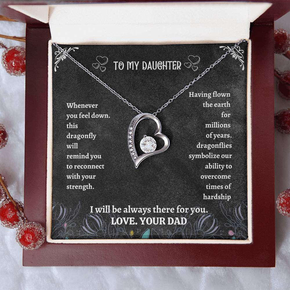 To My Daughter - I Will Always Be There For You Love Your Dad Father Daygift For Daughter - Father Daughter Necklace Father To Daughter Birthday Gift