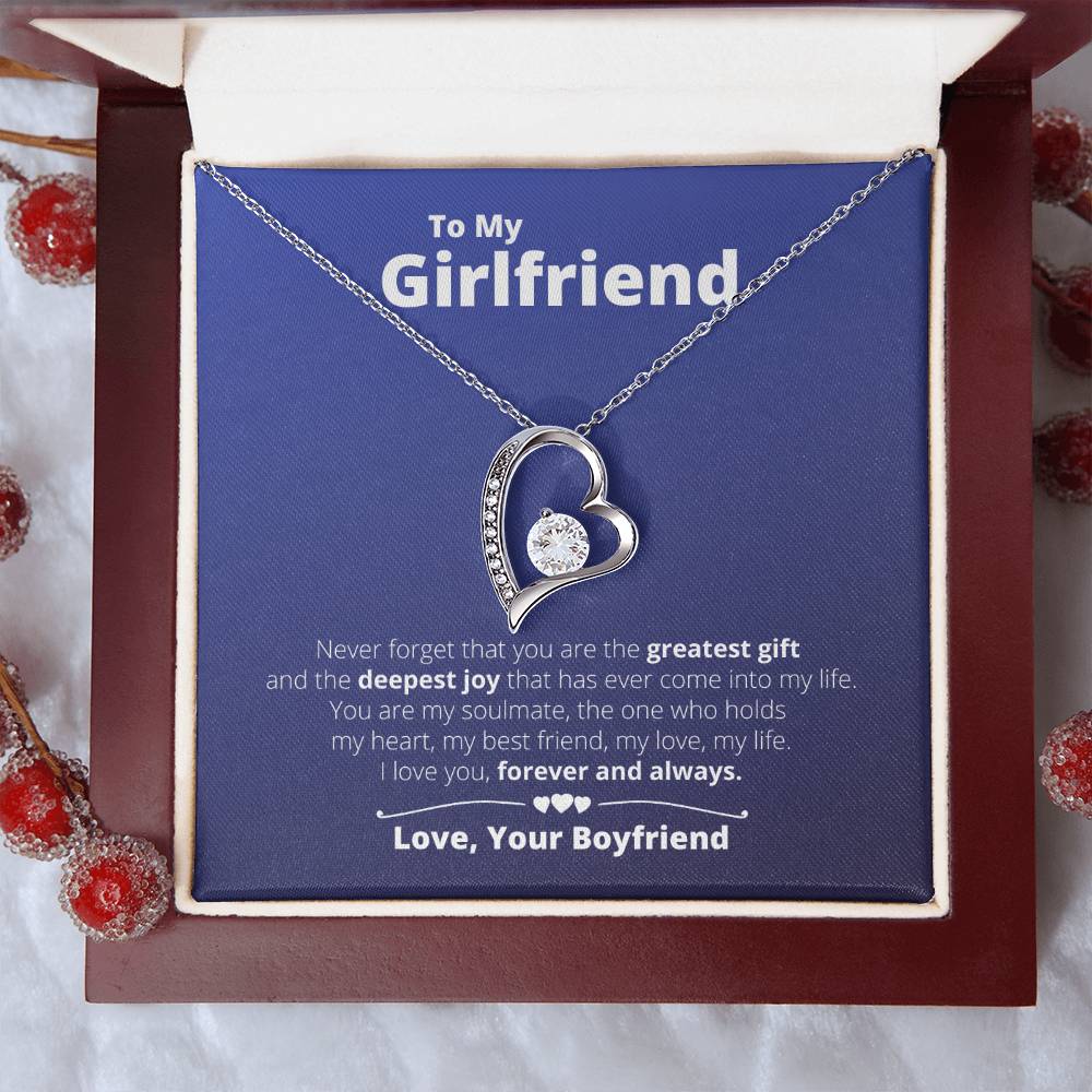 To My Girlfriend My Greatest Gift & Deepest Joy Necklace 1 Forever Love Necklace