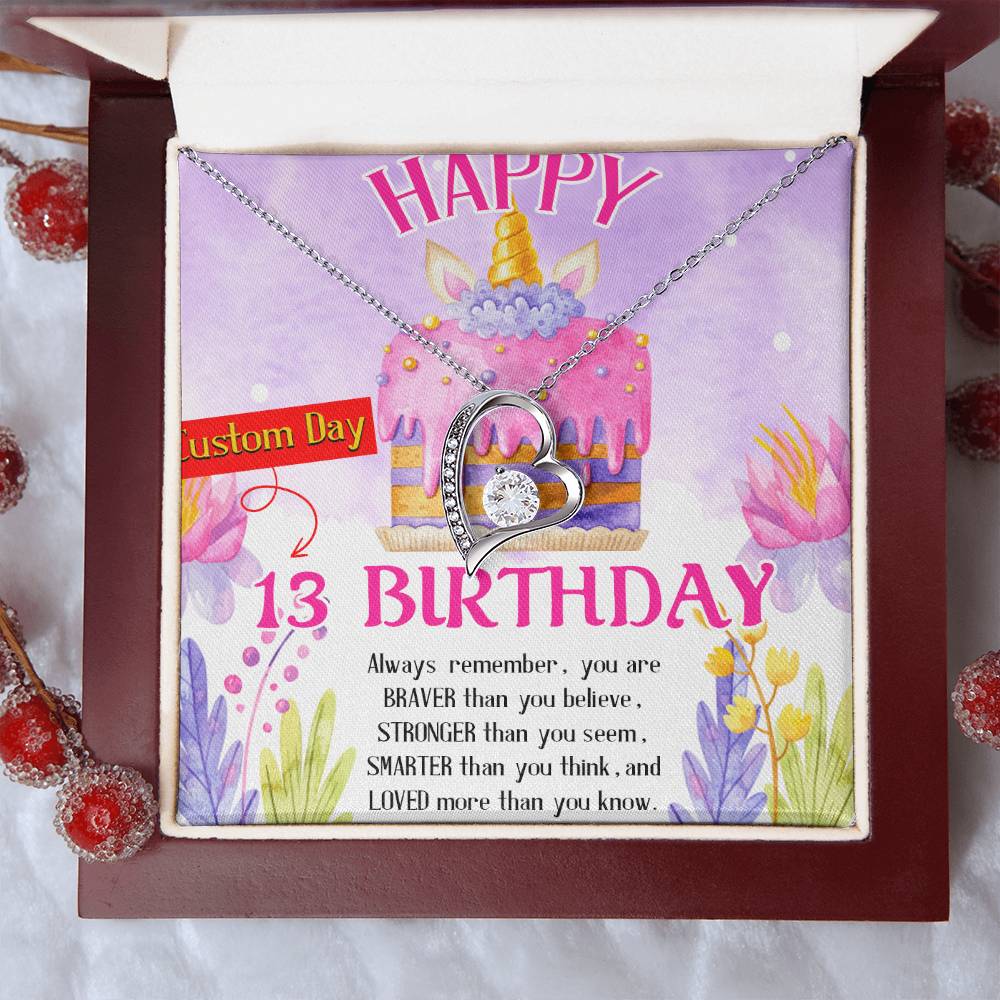 Birthday Necklace For Her Customize Birthday Necklace Birthday Necklace Pendant 13Th Birthday Necklace Gift Birthday Necklace Gift Forever Love Necklace