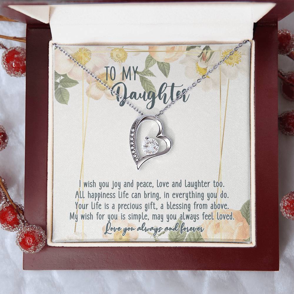 To My Beautiful Daughter Straighten Your Crown Necklace Mom Daughter Necklace Daughter Birthday Gift Daughter Graduation 1 Forever Love Necklace