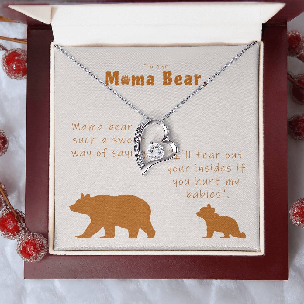 Mama Bear Forever Love Necklace With Message Card Forever Love Necklace