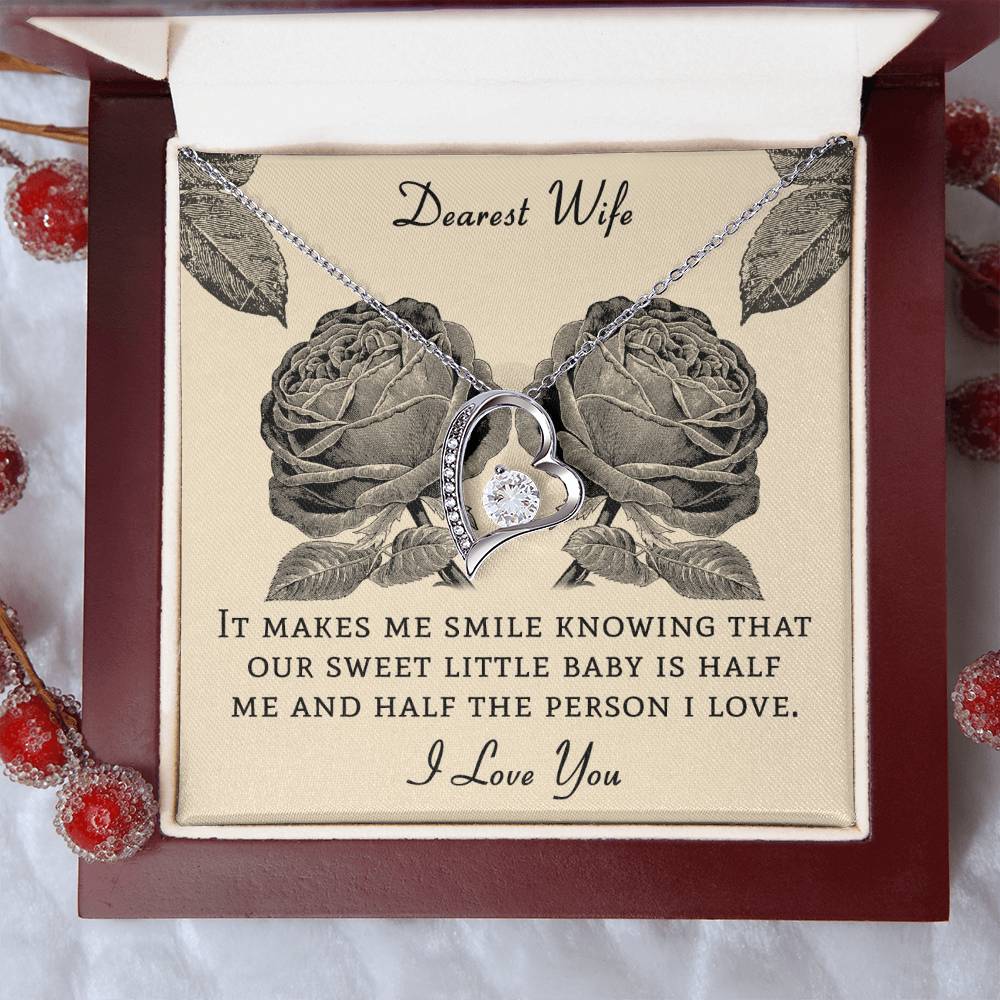 Dear Wife It Makes Me Smile Knowing That Our Sweet Little Baby Forever Love Necklace