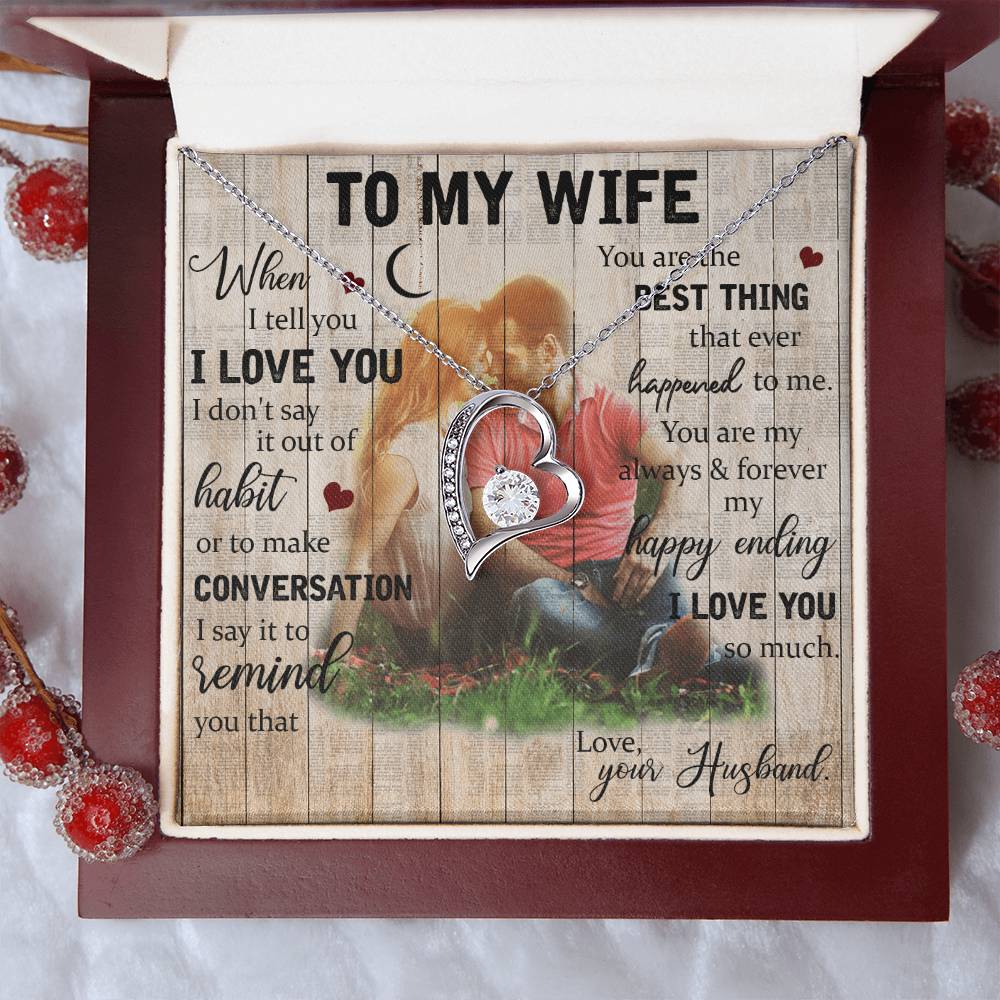 To My Wife Love Necklace Forever Love Necklace