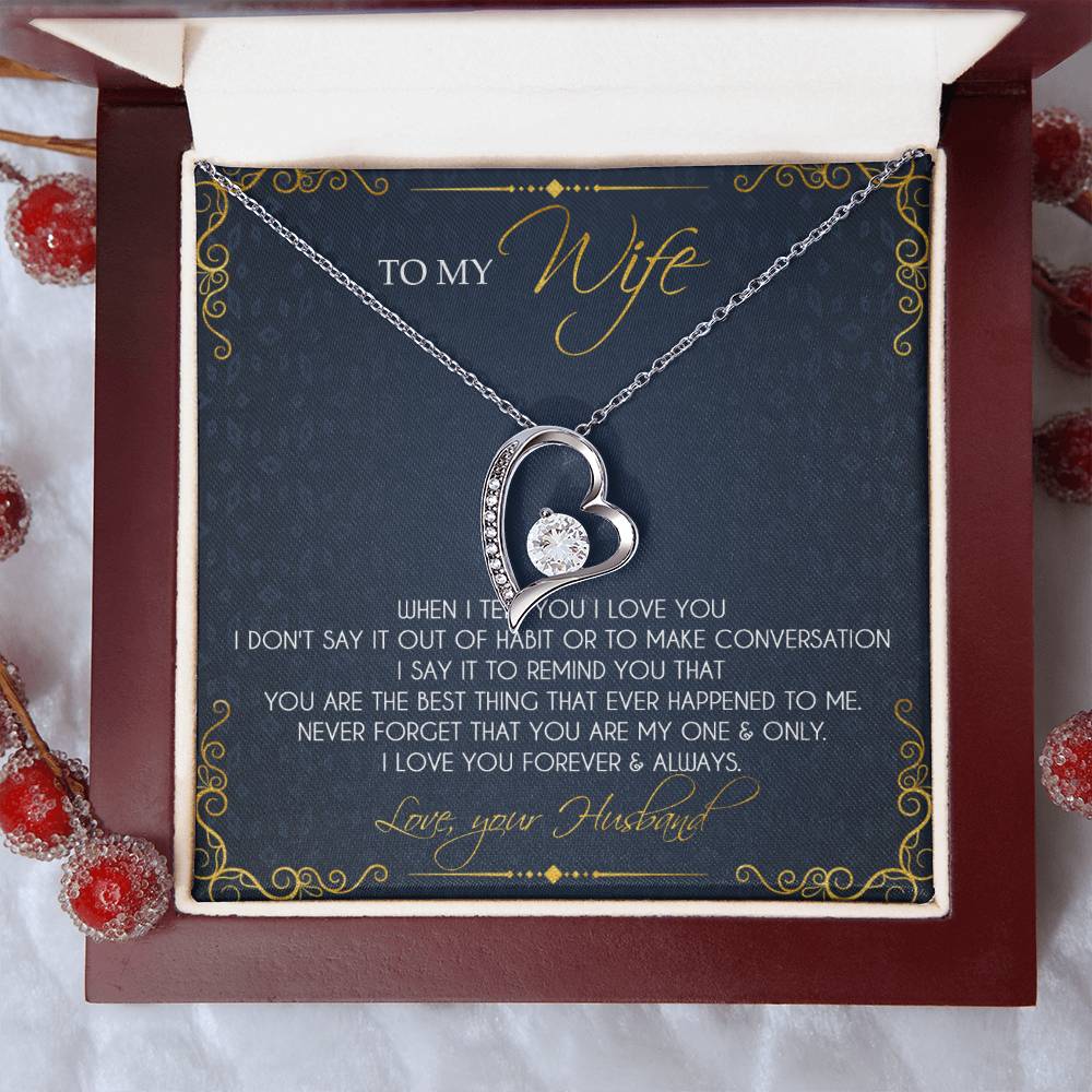 I Love You Forever & Always - Great Gift For Wife Forever Love Necklace