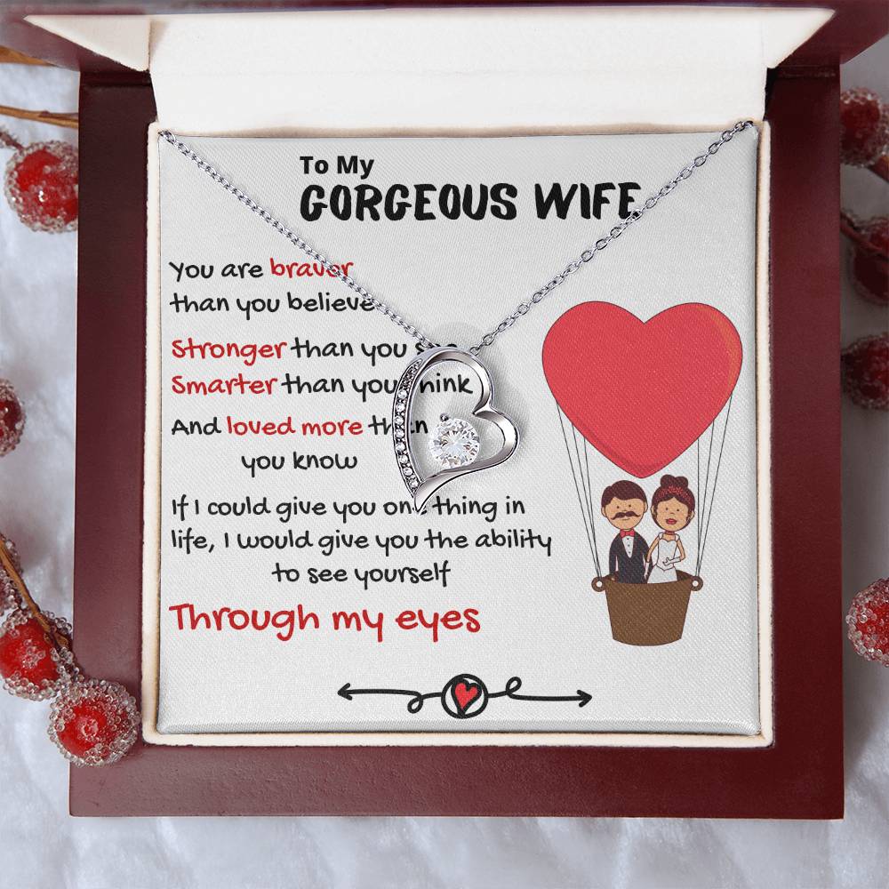 To My Gorgeous Wife Forever Love Necklace Forever Love Necklace