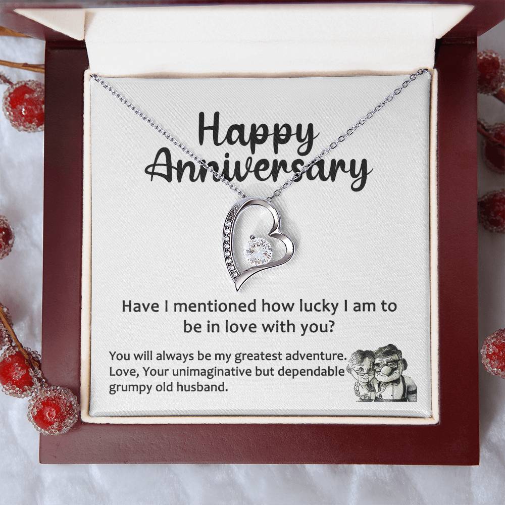 Anniversary Heart Necklace For Wife From Grumpy Husband Forever Love Necklace