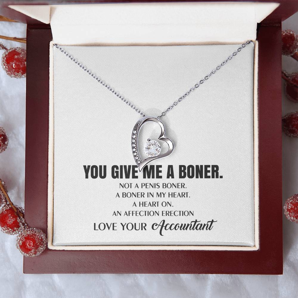 You Give Me A Heart Boner An Affection Erection Funny & Sarcastic Love For Her ♥ Mature Best Funny Gag Gifts For Accountant Wife On Special Days Forever Love Necklace