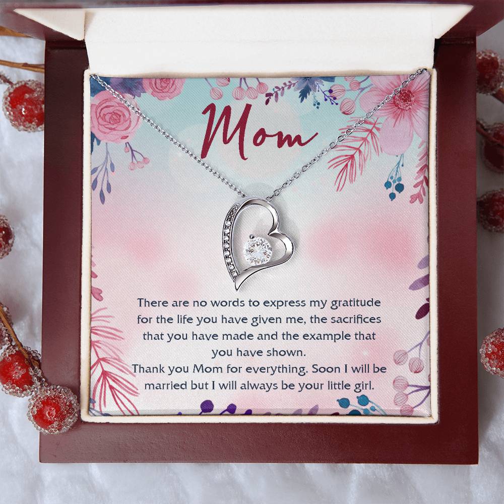 Mom Wedding Forever Love Necklace Gift From Bride Custom Parents Wedding Gift Wedding Gift For Mom Mother Of The Bride Gift From Daughter Forever Love Necklace