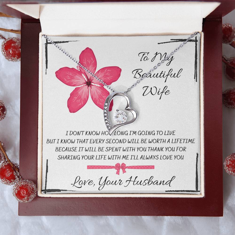 To My Beautiful Wife Future Wife Significant Other Heart Necklace Birthday Anniversary Christmas Gift Surprise From Husband Forever Love Necklace