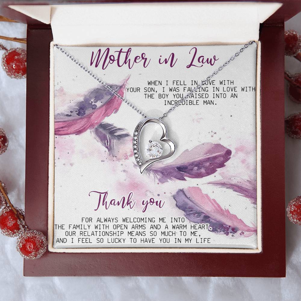 Mother In Law Necklace Gift Mother In Law Birthday Gift Wedding Gift Forever Love Necklace For Mother In Law Mother Of The Groom Forever Love Necklace
