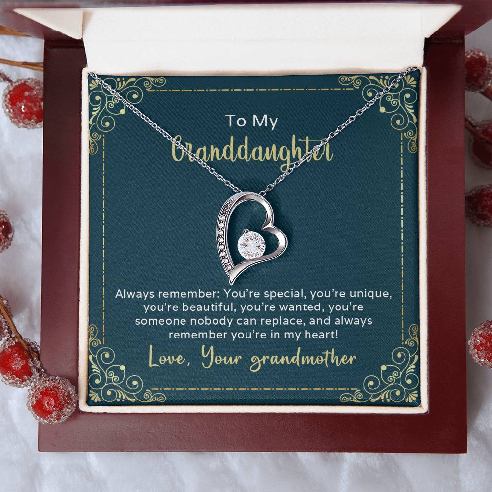 To My Granddaughter Always Remember You're Special Forever Love Necklace