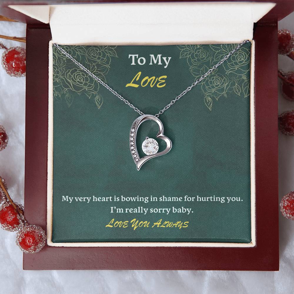 To My Love - I Am Sorry - 925 Sterling Silver Pendant Forever Love Necklace
