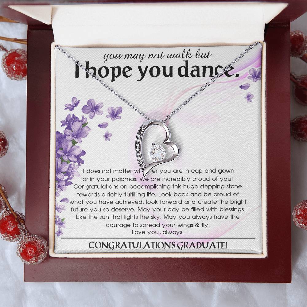 Class Of 2022 Graduation Gift For Daughter Senior 2021 Graduation Necklace Gift Box No Walk Graduation Forever Love Necklace