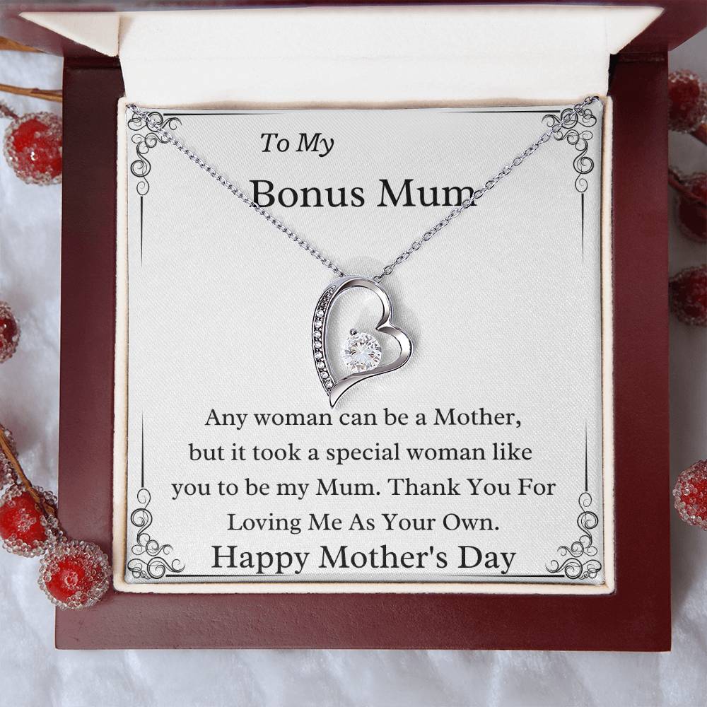 To My Bonus Mum A Special Woman Forever Love Mother's Day Necklace Forever Love Necklace