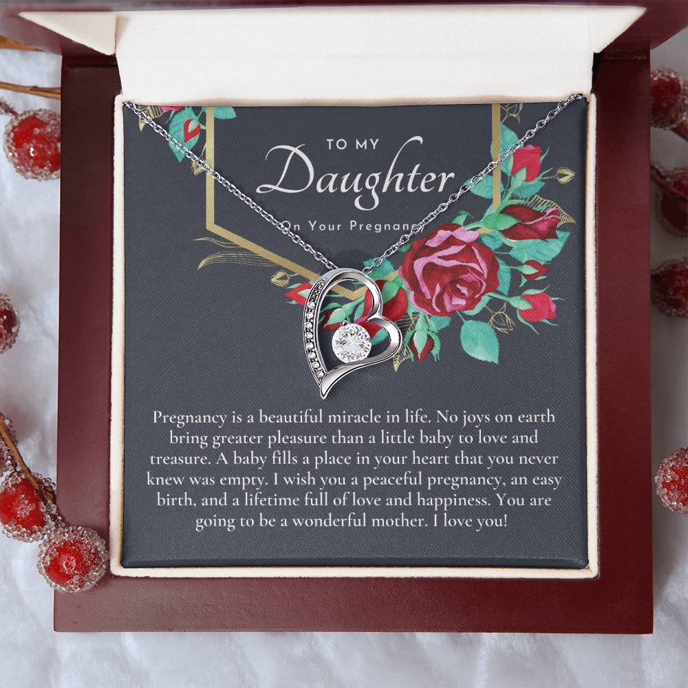 Gift From Mom Gift Pregnant Daughter Gift For Daughter Having Her First Baby Congratulations Pregnancy Gift Daughter Baby Shower Forever Love Necklace