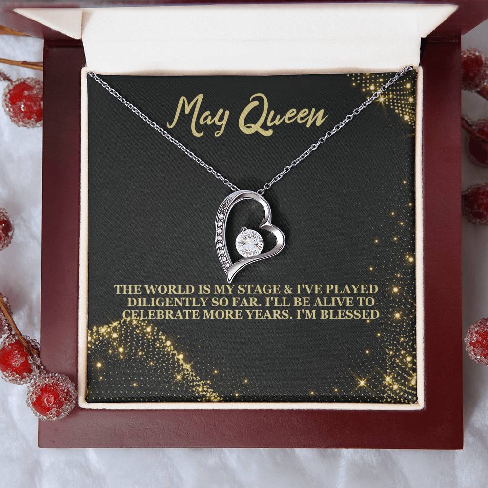 Born May Birthday Gift 3 Forever Love Necklace