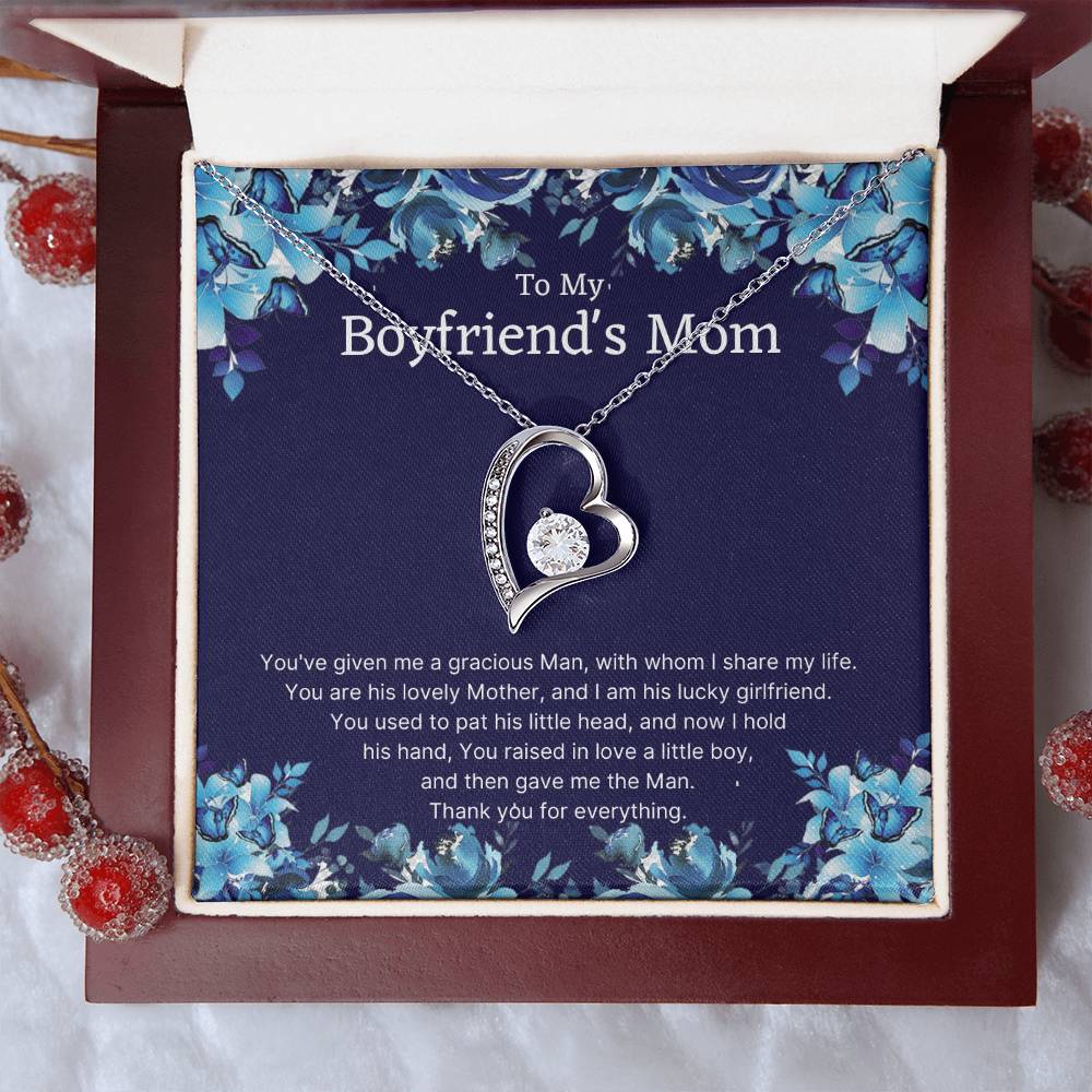 To My Boyfriend's Mom Forever Necklace Mother's Day Birthday Christmas Engagement 1 Forever Love Necklace