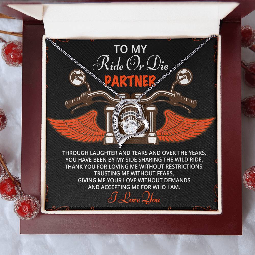 To My Ride Or Die Valentine's Day Necklace Gift For Girlfriend Gift For Valentine's Valentine's Day Gift Friendship Jewelry Forever Love Necklace