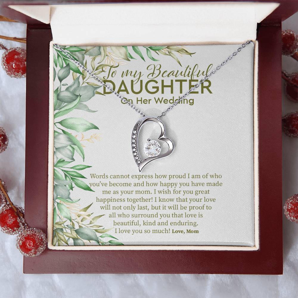 Bride Gift From Mom To Daughter On Wedding Day Wedding Necklace Gift To Daughter Gift For Daughter On Wedding Day From Mother Gifts Forever Love Necklace