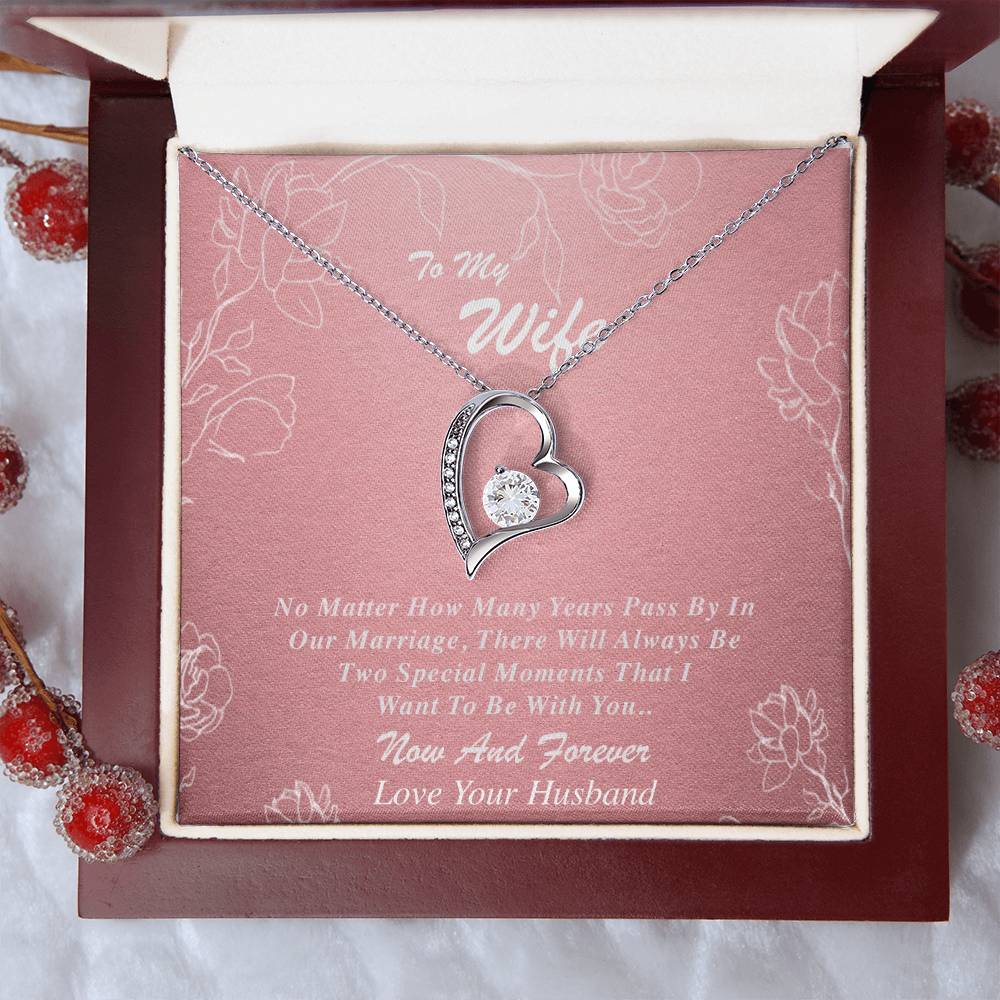 Gold Necklace To My Wife Pink Forever Love Necklace
