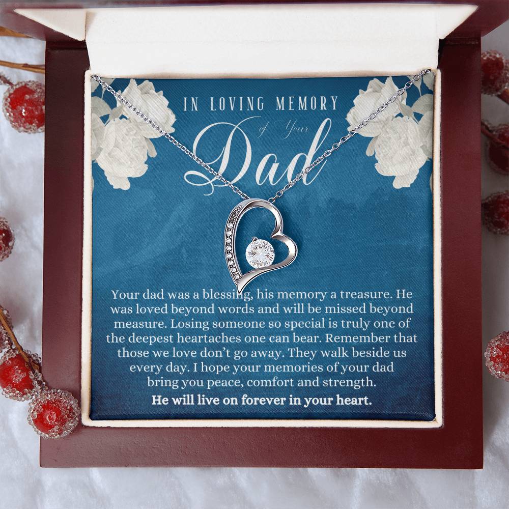 Dad Memorial Gift Father Memorial Gift Loss Of Father Memorial Gift Sympathy Gift Of Loss Of Dad Dad Memorial Necklace Keepsake Forever Love Necklace