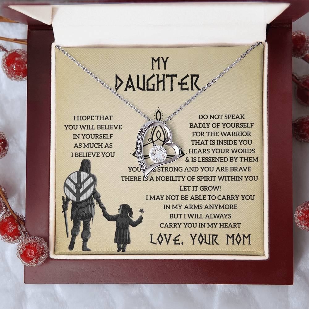 To My Daughter Gift From Mom Mother Daughter Necklace Gift For Daughter From Mom Daughter Gift Viking Daughter Daughter Birthday Forever Love Necklace