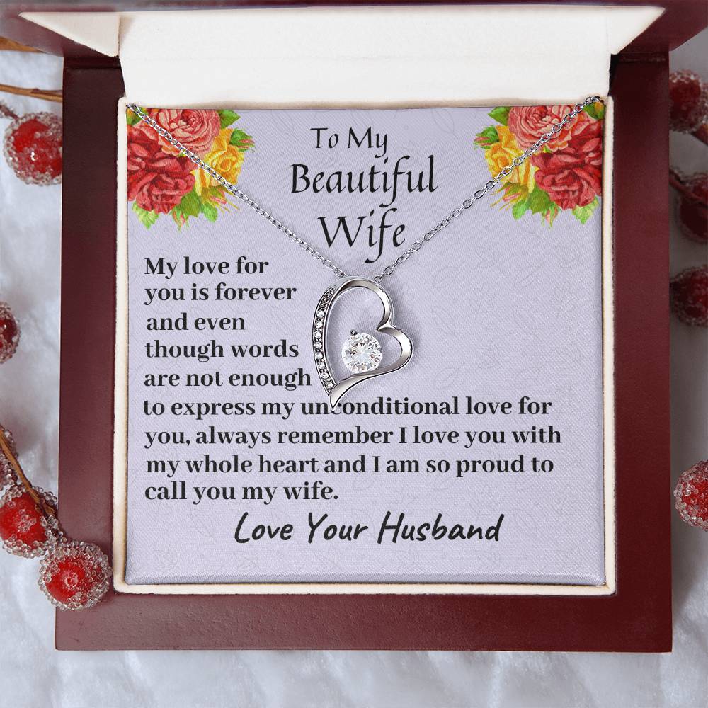 To My Beautiful Wife My Love For You Is Forever Necklace 2 Forever Love Necklace
