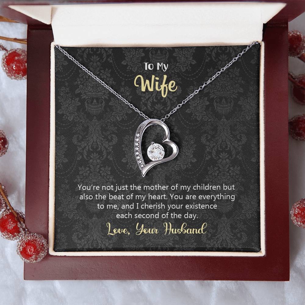 To My Wife Anniversary Gift Heart Necklace Forever Love Necklace