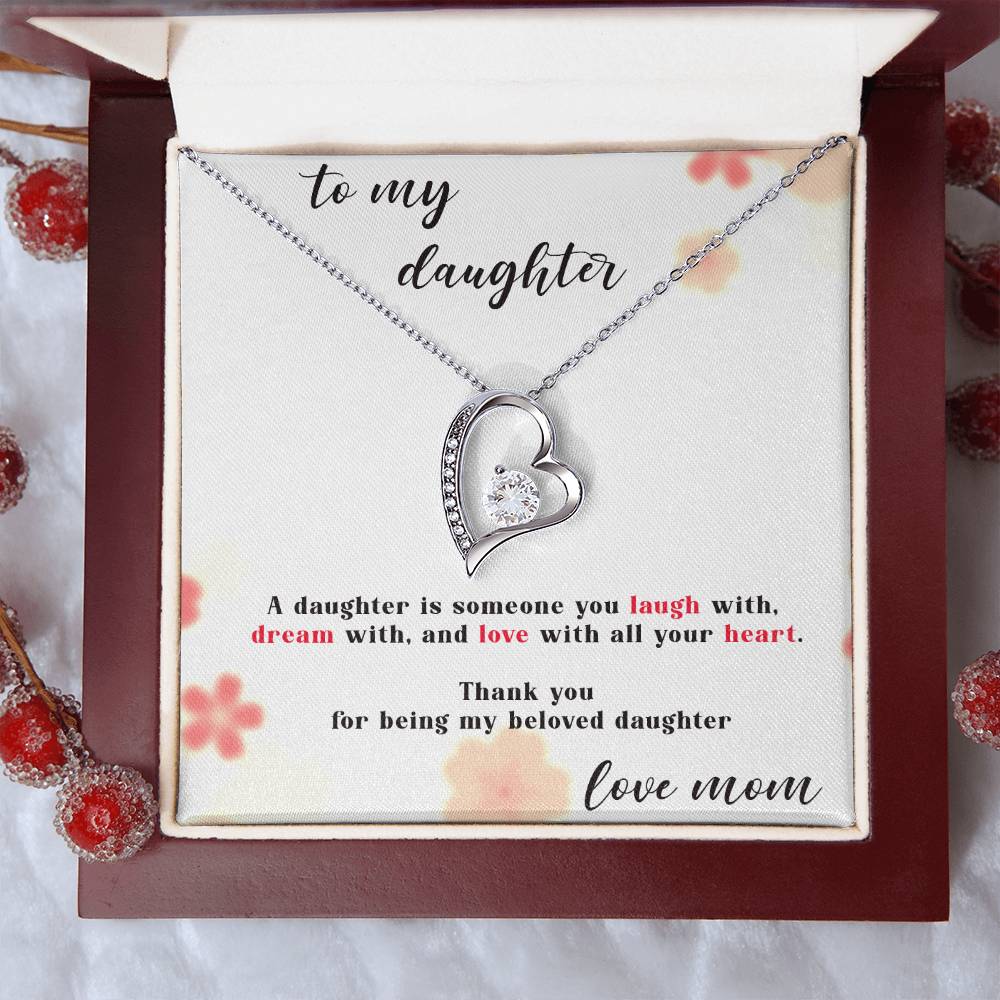 Thank You For Being My Beloved Daughter Necklace Forever Love Necklace