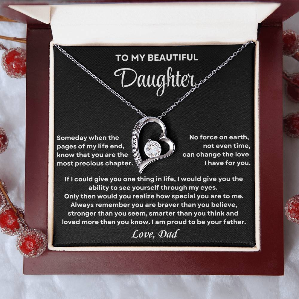 To My Daughter Forever Love Necklace, Proud To Be Your Father Forever Love Necklace