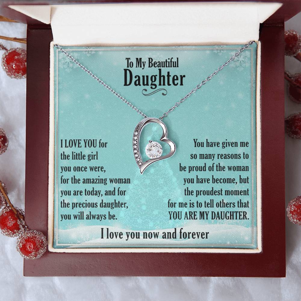A Gift For Daughter Precious Daughter Forever Love Necklace