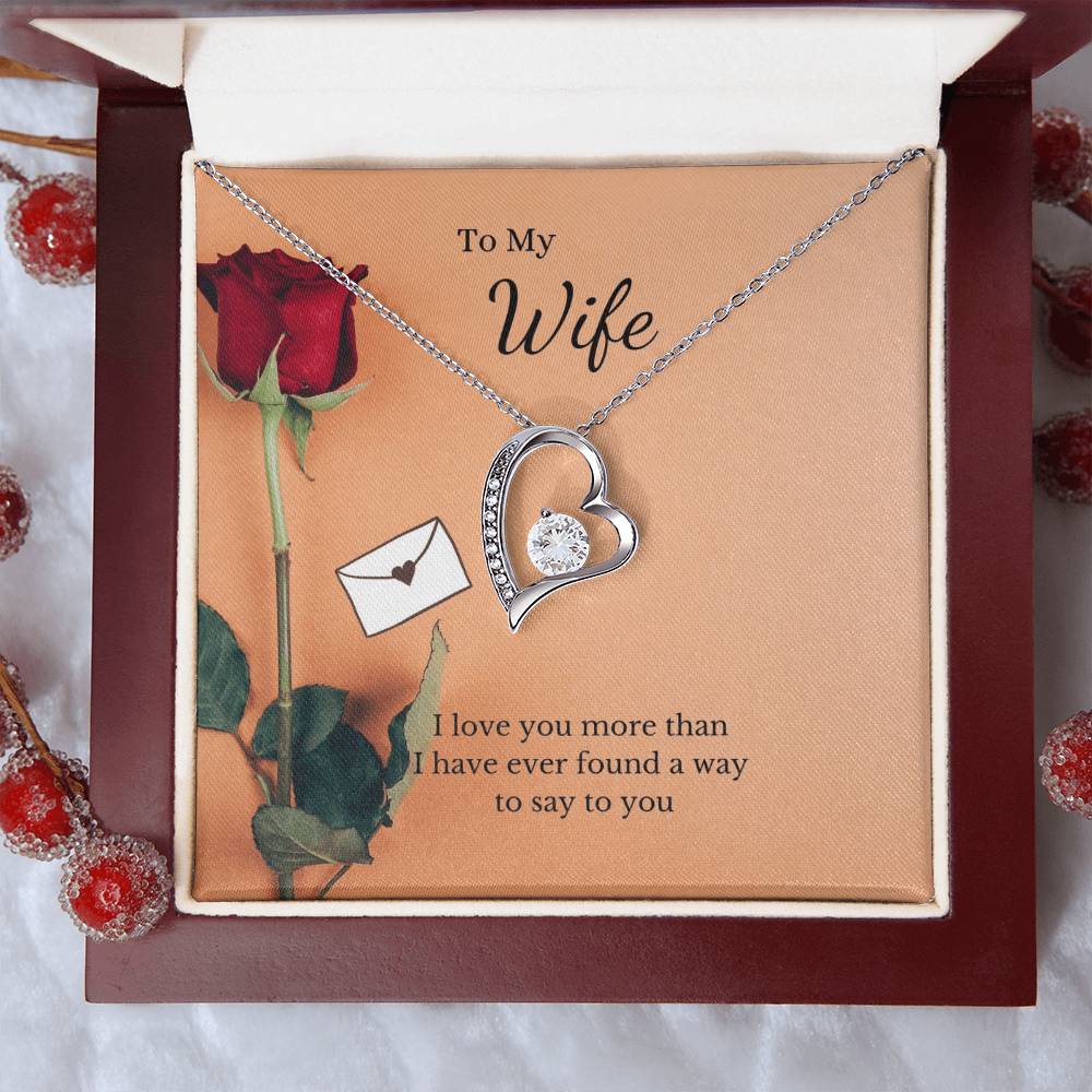 To My Wife Loving You-Silver Or Gold Heart Shaped Necklace Forever Love Necklace