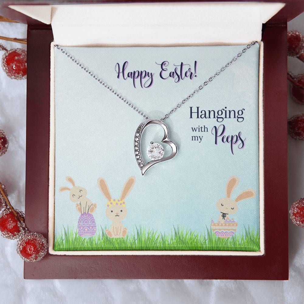 Happy Easter - Hanging With My Pepps - Necklace Forever Love Necklace