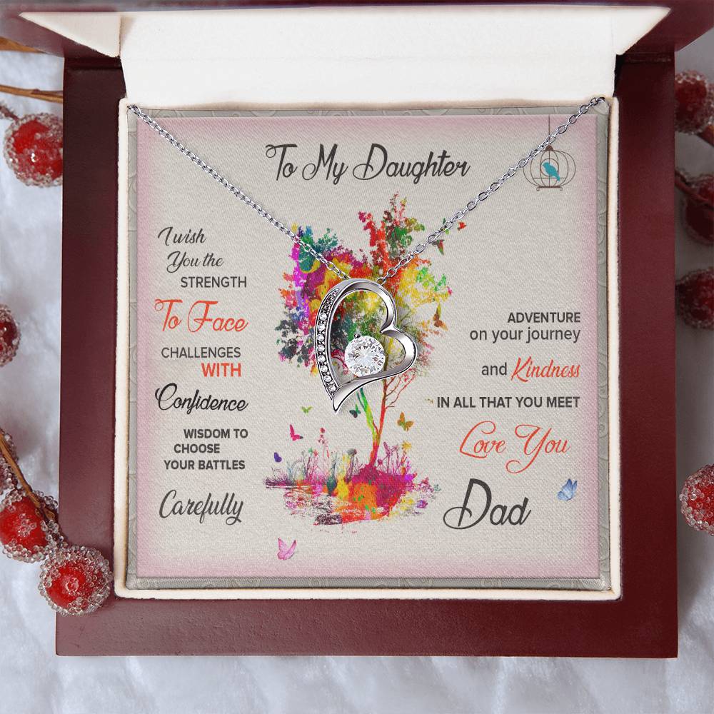 To My Daughter Forever Necklace Birthday Christmas Graduation Engagement From Dad 1 Forever Love Necklace