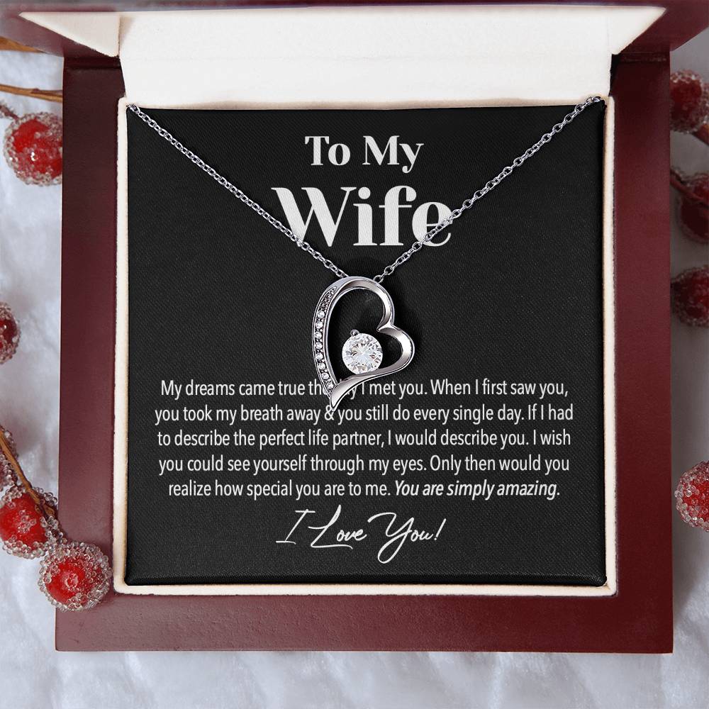 Necklace For My Wife To My Wife Heart Pendant Necklace Heart To My Wife Necklace Anniversary Gift Birthday Gift For Wife Forever Love Necklace
