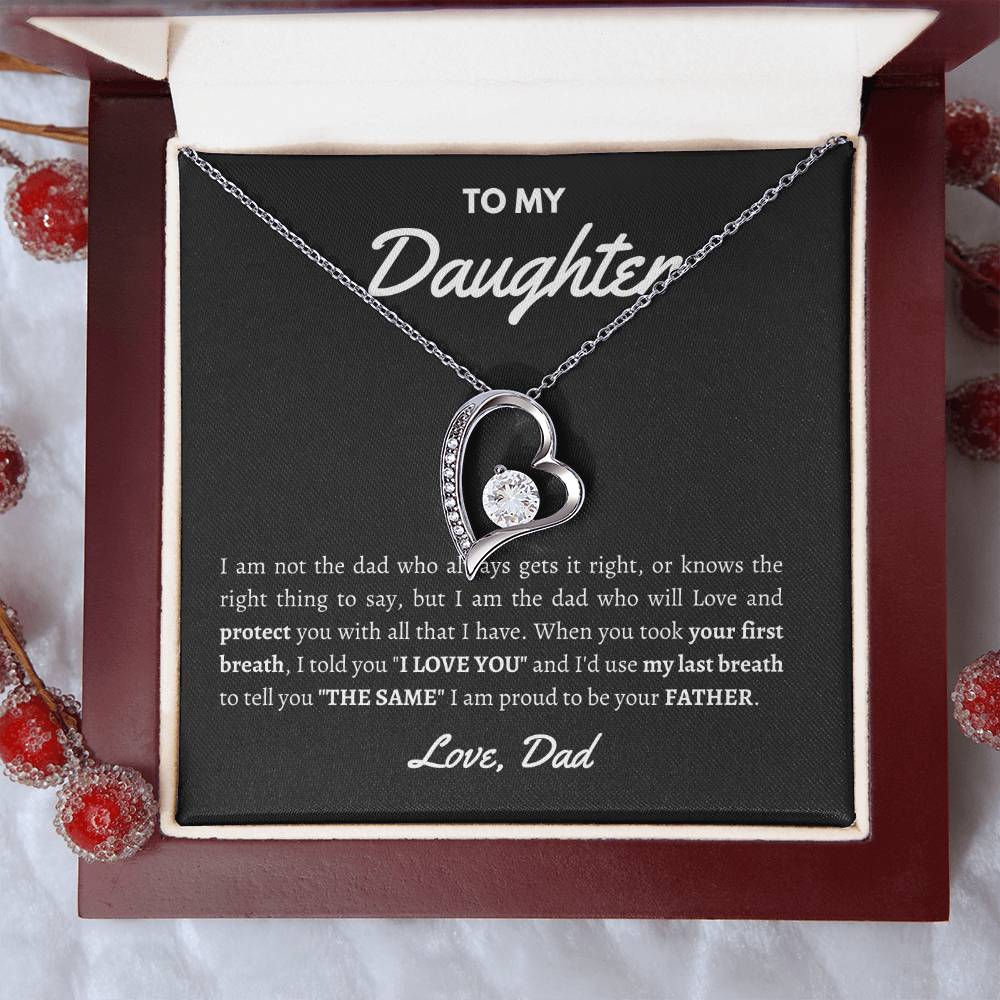 Xmas Love Necklace Gift From Dad - Show Her Your Love With This Unique Father-Daughter Jewelry For Birthday 2 Forever Love Necklace