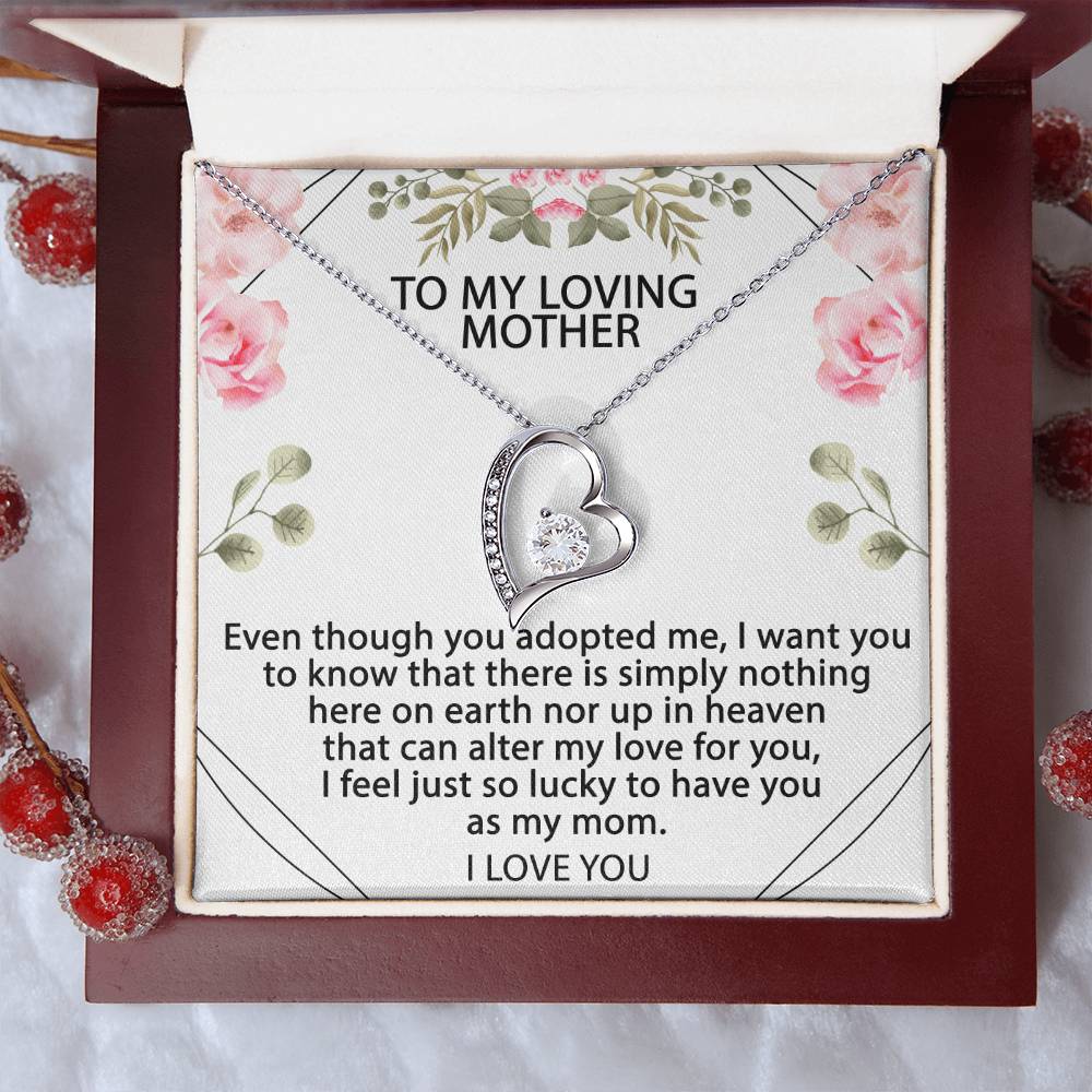 To My Loving Mother I Love You Forever Love Necklace