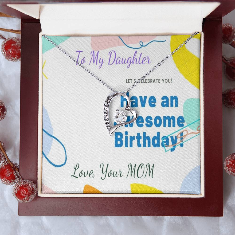 Forever Loved To My Daughter Pendant Necklace Gift Jewelry Necklace From Anniversary Daughter Mother Necklace Daughter Gift Forever Love Necklace