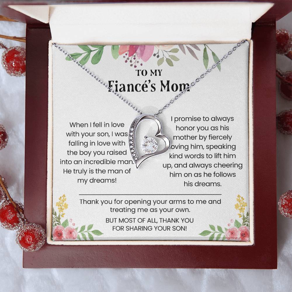 To My Fiancé's Mom Love Fiancé's Mom Necklace Gift To My Fiancés Mom Future Fiancés Mom Present Gift For Fiancé's Mom Birthday New Fiancés Mom Forever Love Necklace