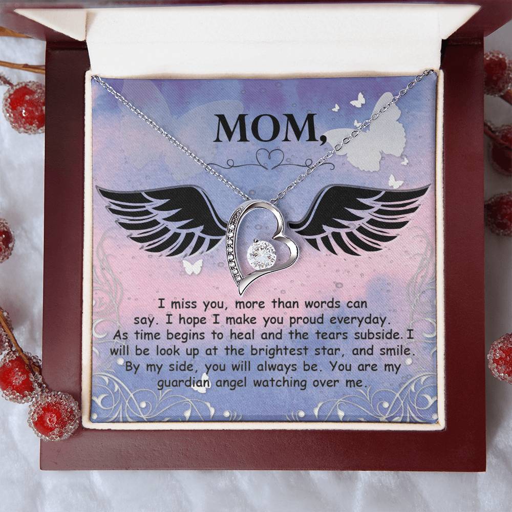 Mom - I Miss You More Than Words Can Say - Forever Love Necklace Forever Love Necklace