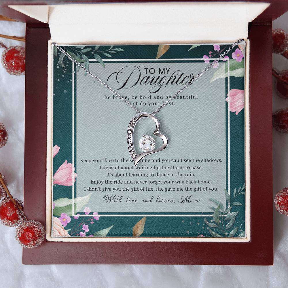 To My Daughter Forever Love Mother's Day Daughter Gift From Mom Anniversary Lovingly Mom Birthday Gift Daughter Graduation Forever Love Necklace