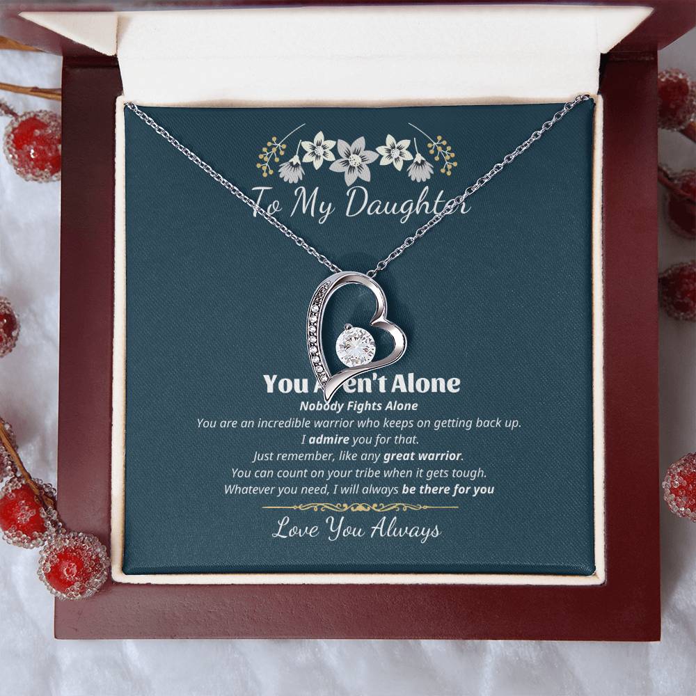 To My Daughter - Interlocking Hearts Necklace Father To Daughter Gift Birthday Gift To Daughter From Dad Daughter Necklace Forever Love Necklace