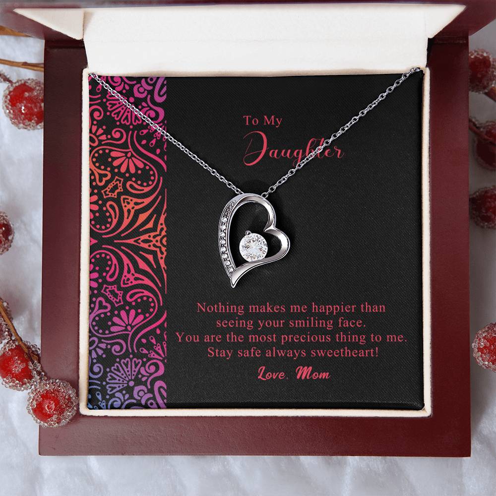To My Daughter - Forever Love Mother's Day Necklace Gift Set Daughter Gift From Mom Anniversary Lovingly Mom Birthday Forever Love Necklace