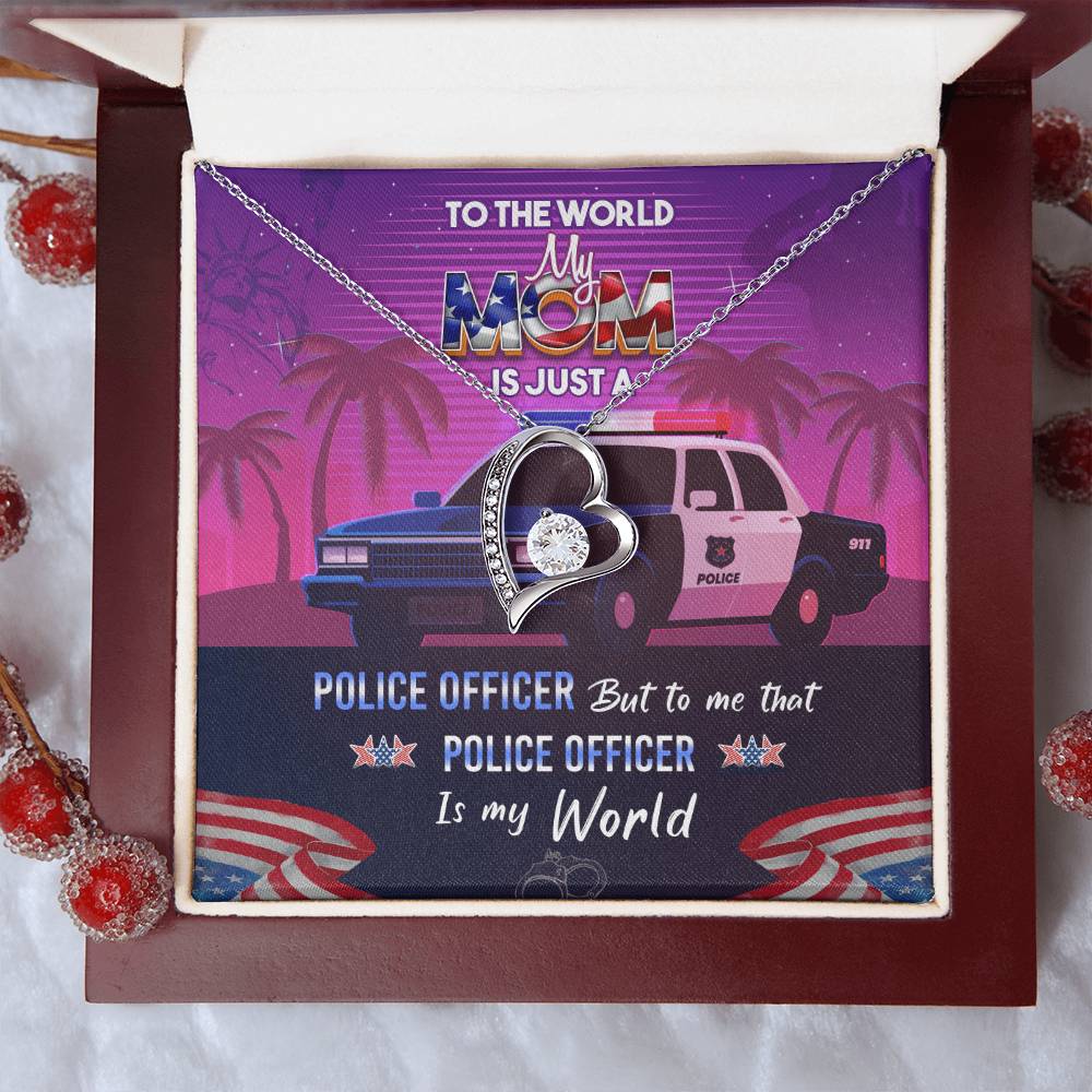 Police Officer Mom -  Forever Necklace Forever Love Necklace